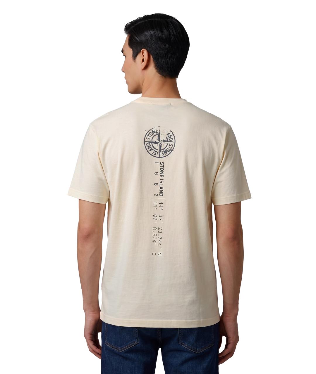 STONE ISLAND Белая хлопковая футболка, фото 3