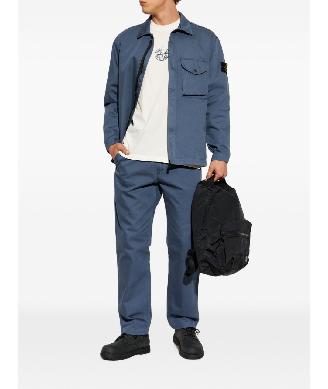 STONE ISLAND Белая хлопковая футболка, фото 4