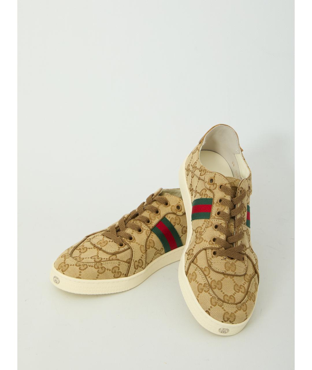 GUCCI Бежевые кеды, фото 5