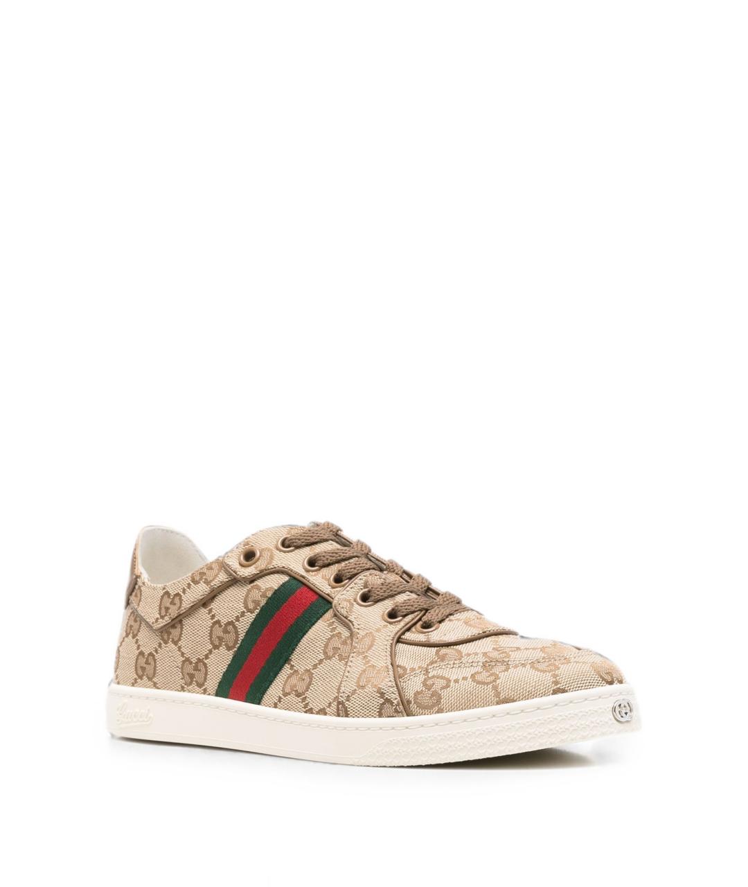 GUCCI Бежевые кеды, фото 3