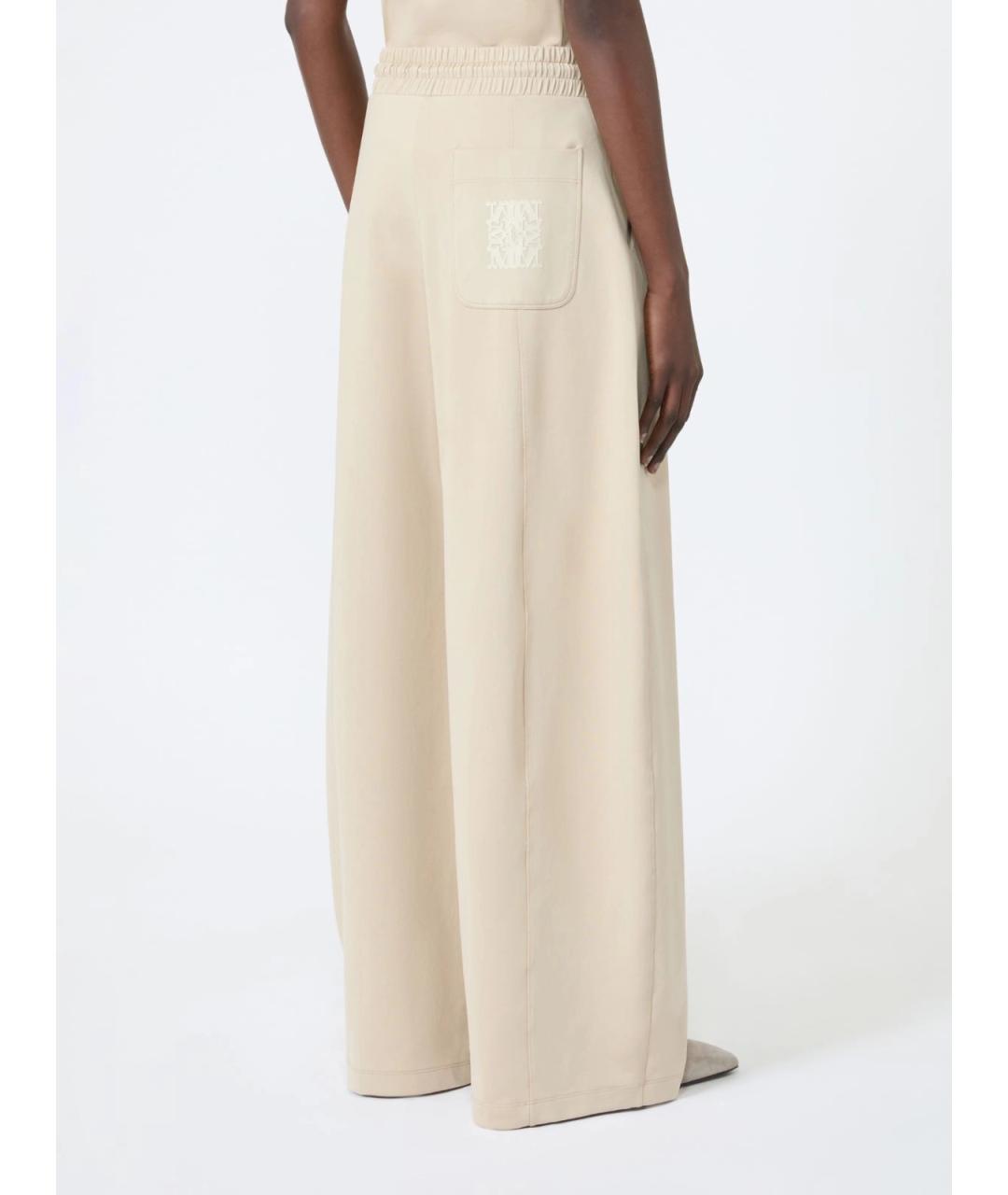 MAX MARA Бежевые полиамидовые прямые брюки, фото 4