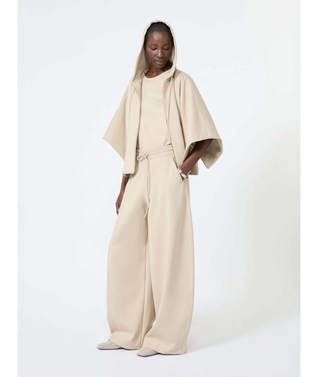MAX MARA Бежевые полиамидовые прямые брюки, фото 2