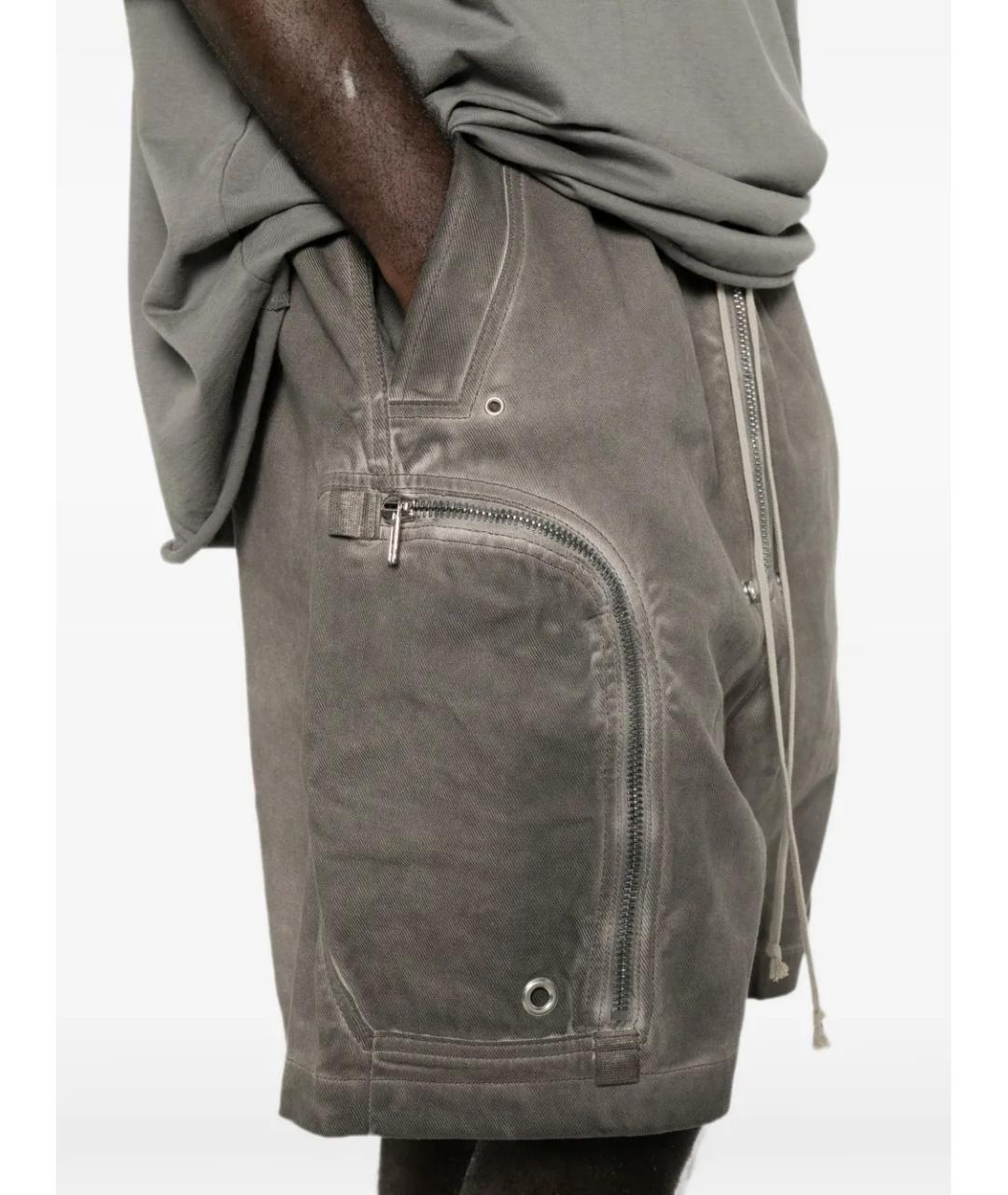 RICK OWENS Серые хлопковые шорты, фото 5