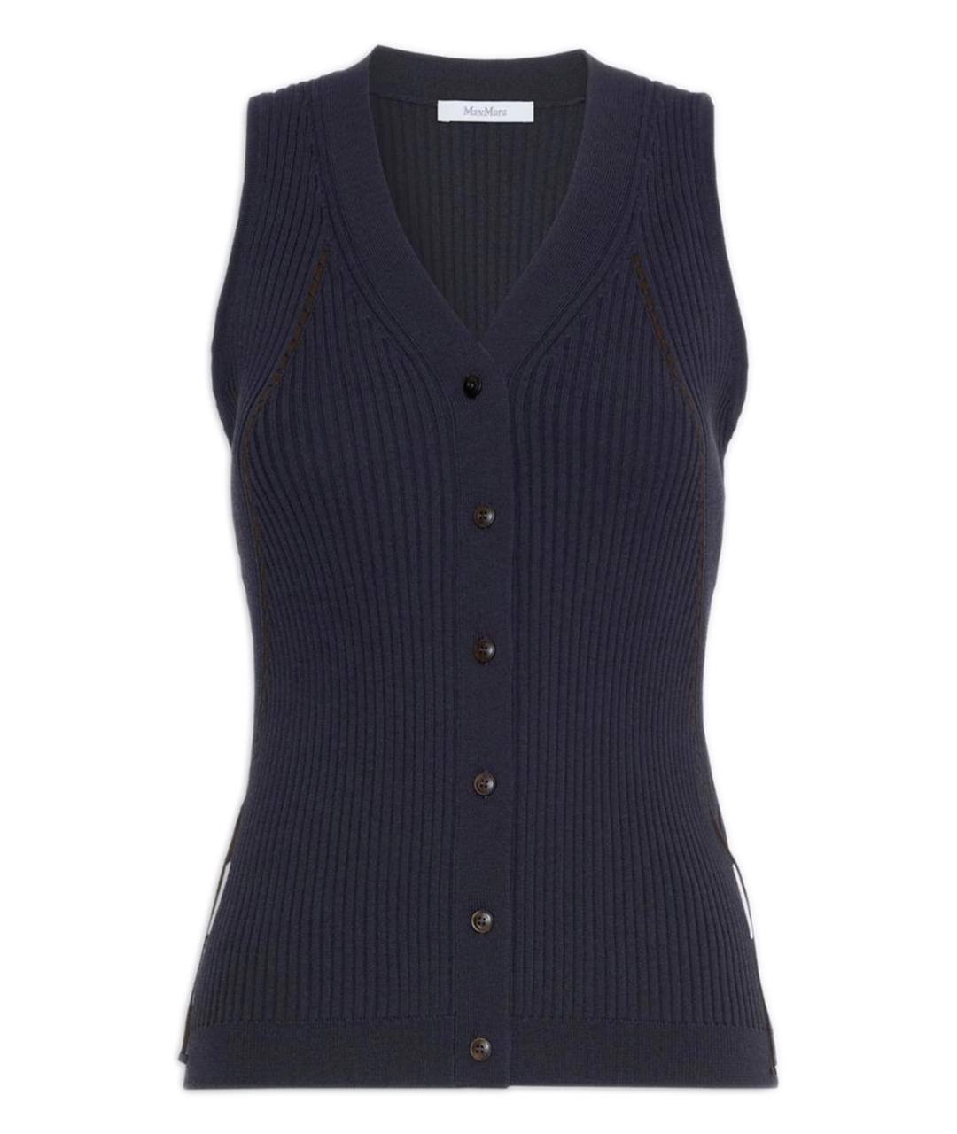 MAX MARA Синяя хлопковая жилетка, фото 1