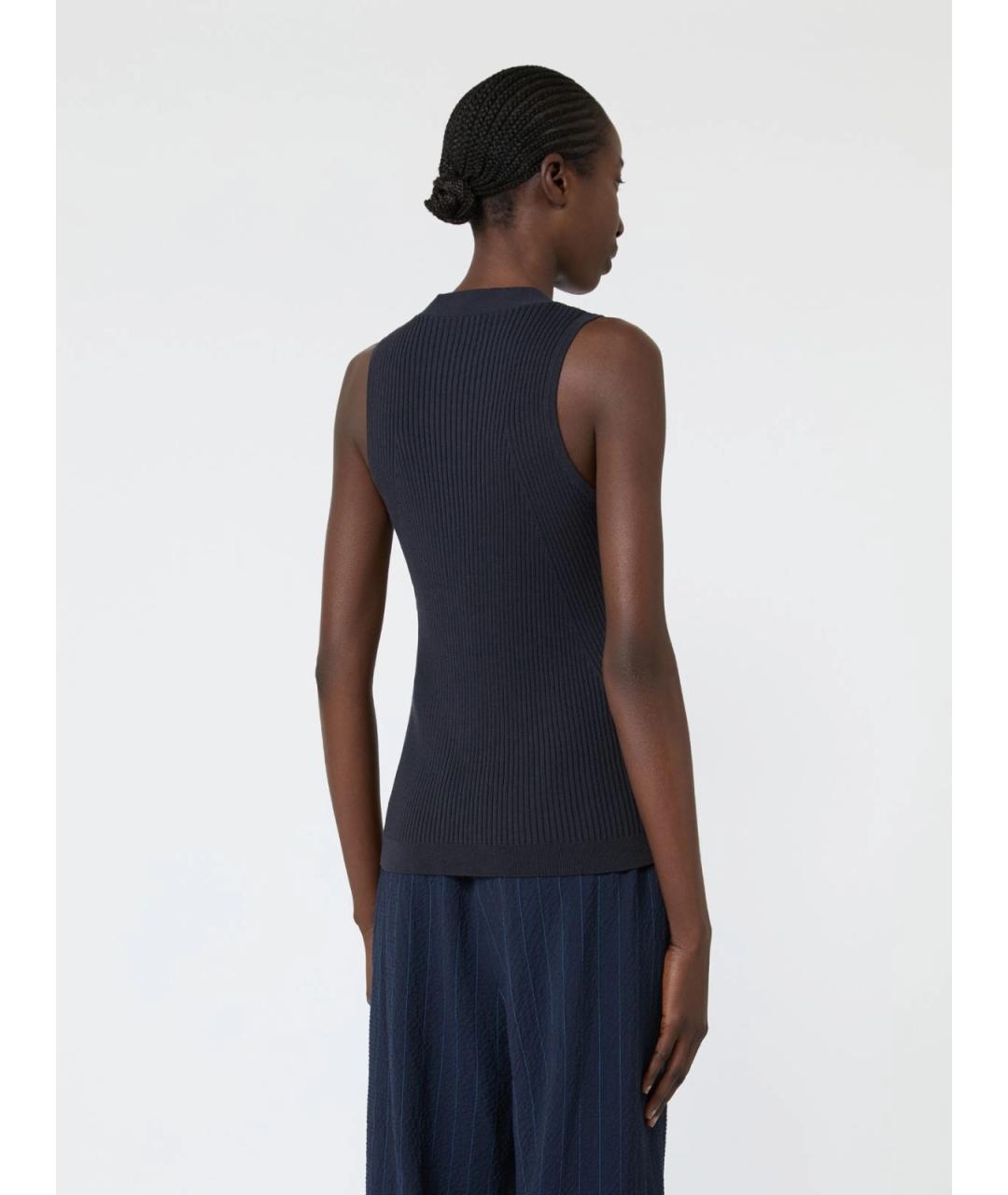 MAX MARA Синяя хлопковая жилетка, фото 4