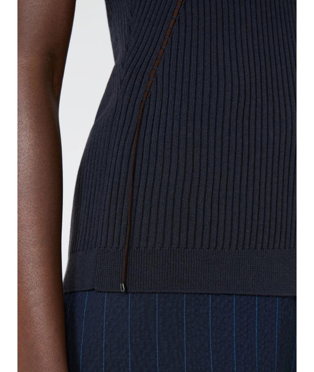 MAX MARA Синяя хлопковая жилетка, фото 5