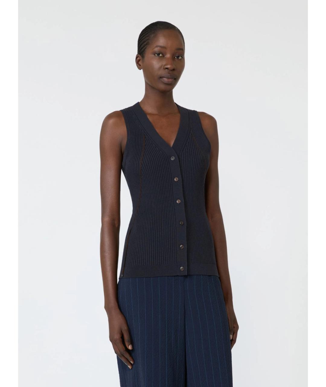 MAX MARA Синяя хлопковая жилетка, фото 3