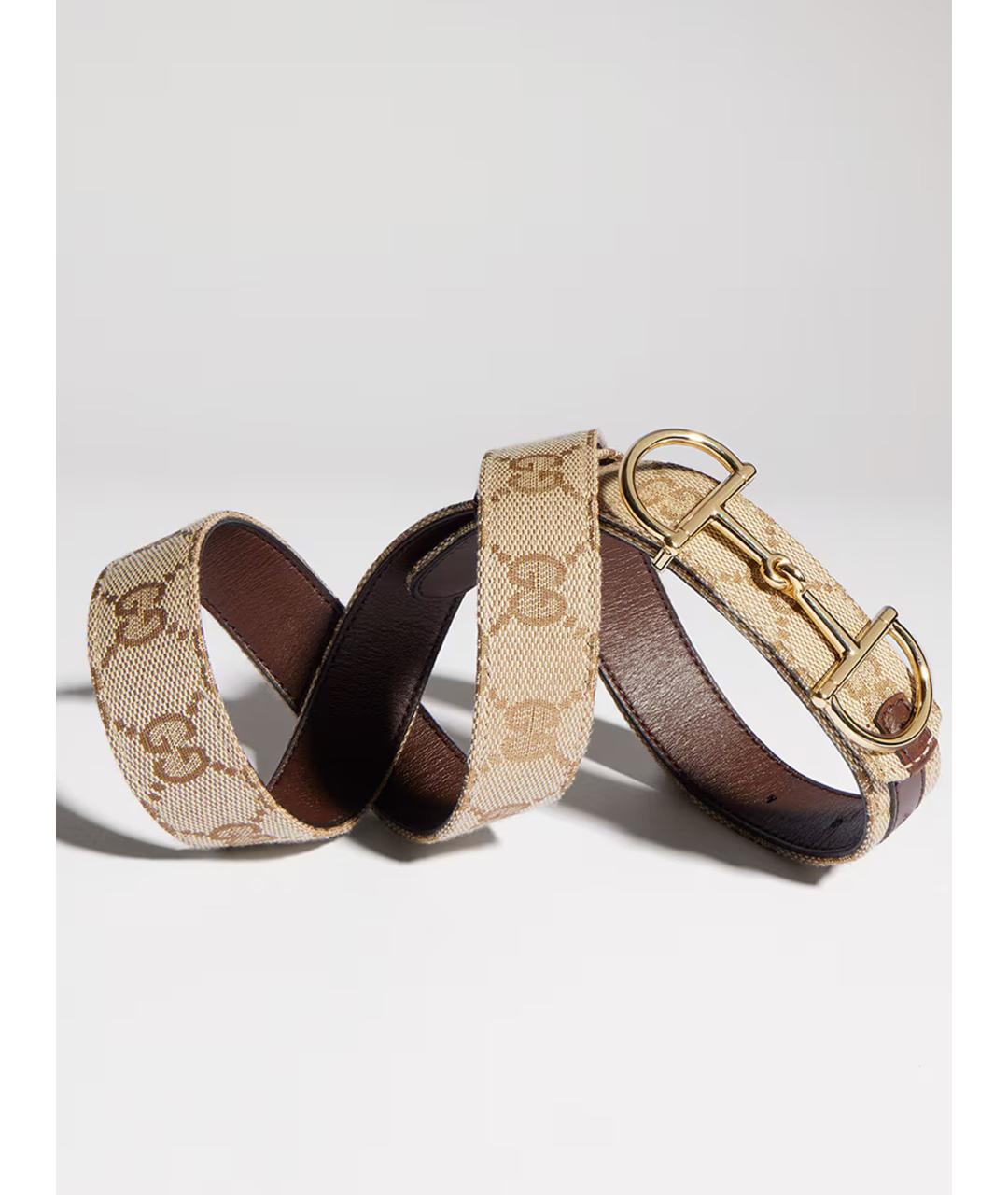 GUCCI Бежевый кожаный ремень, фото 5