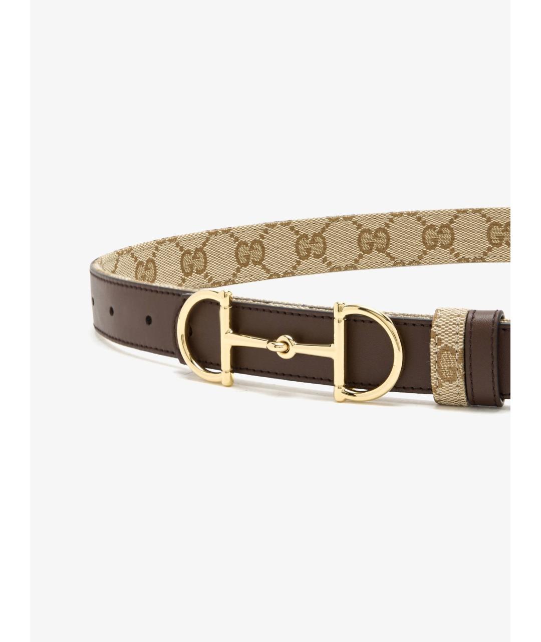 GUCCI Бежевый кожаный ремень, фото 2