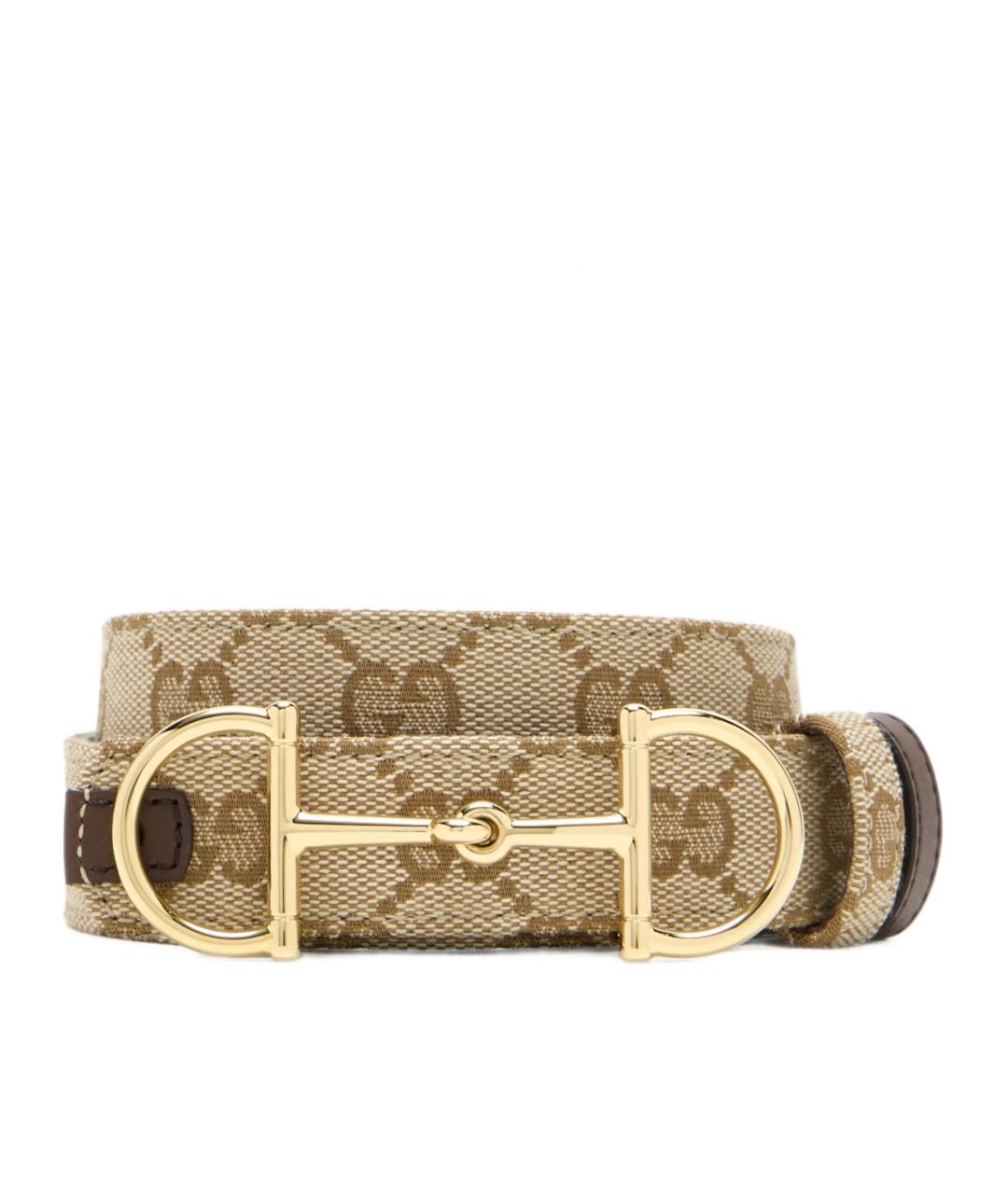 GUCCI Бежевый кожаный ремень, фото 1