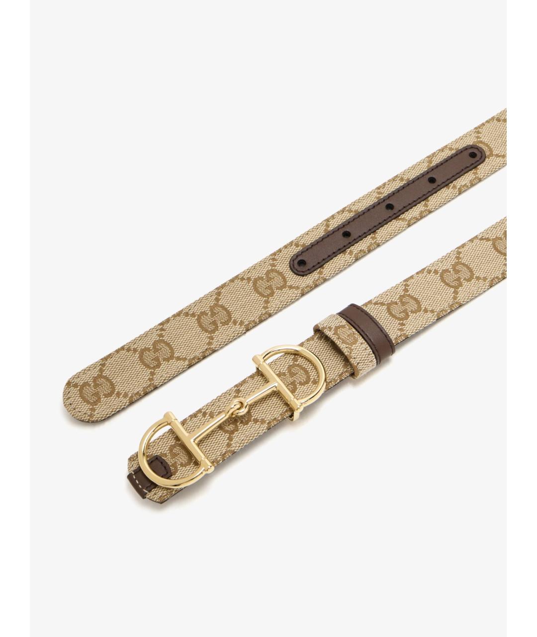 GUCCI Бежевый кожаный ремень, фото 3