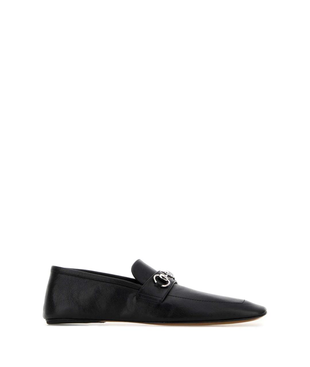 GUCCI Черные кожаные лоферы, фото 1