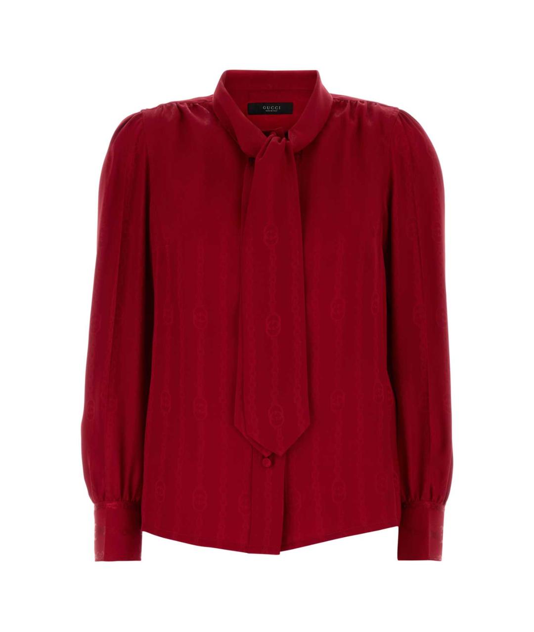 GUCCI Красная шелковая блузы, фото 1