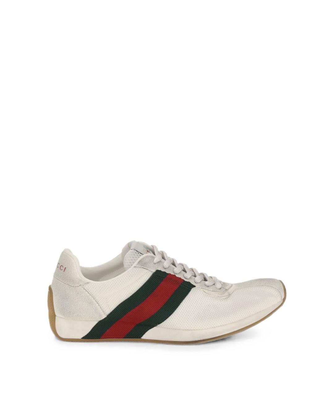 GUCCI Белые текстильные кроссовки, фото 1