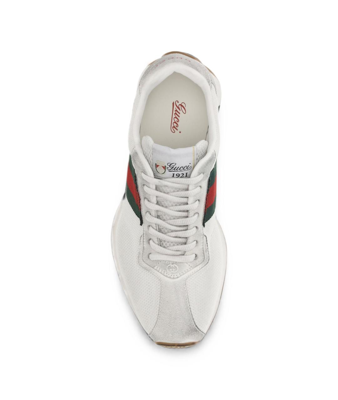 GUCCI Белые текстильные кроссовки, фото 4