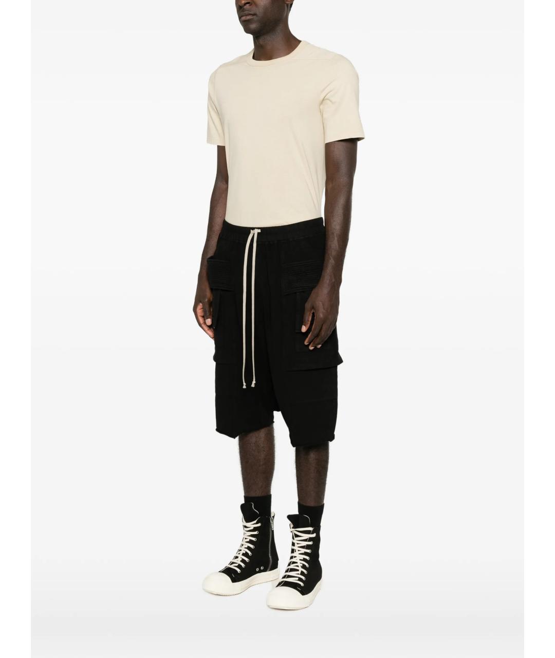 RICK OWENS Черные хлопковые шорты, фото 3
