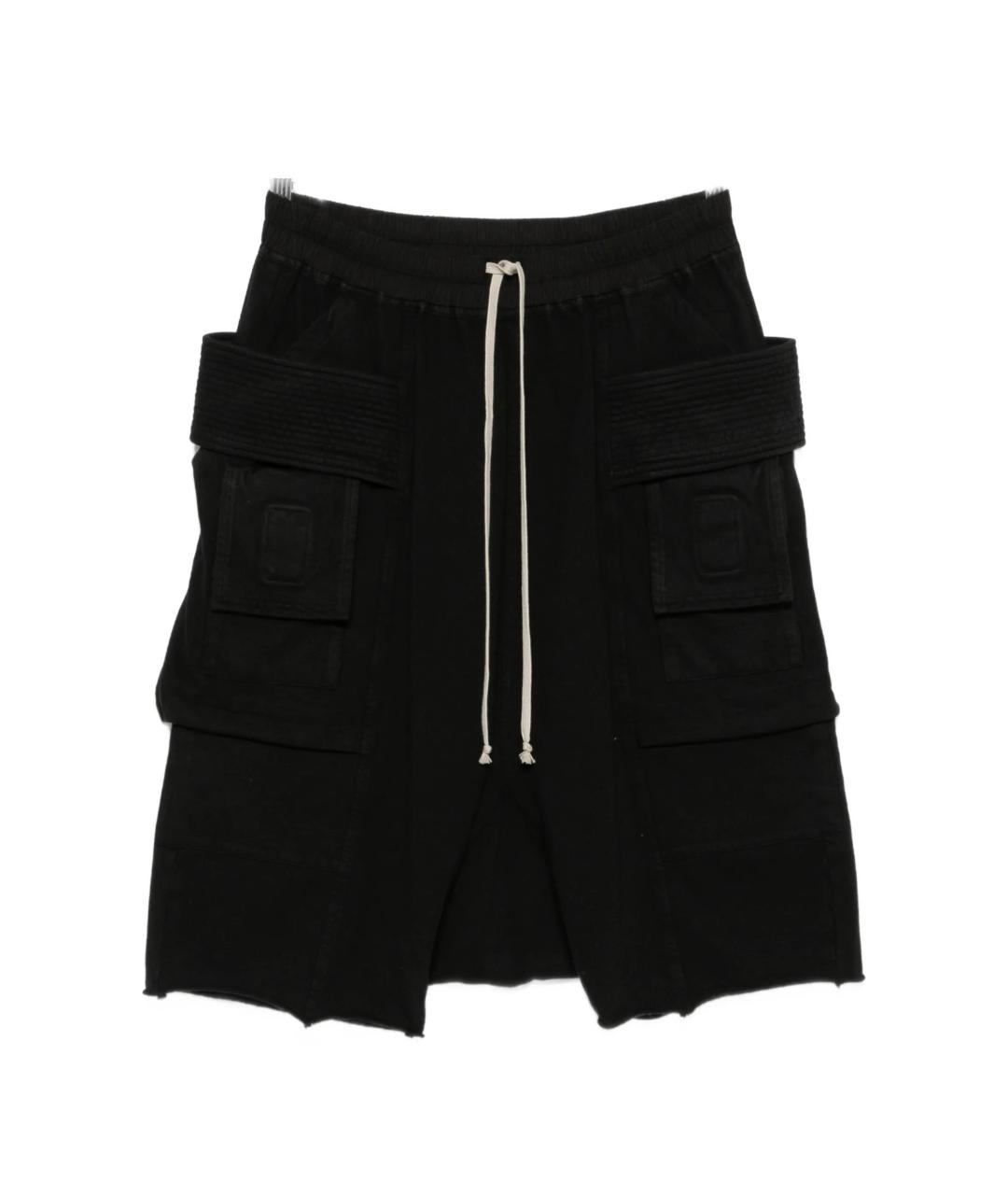 RICK OWENS Черные хлопковые шорты, фото 1
