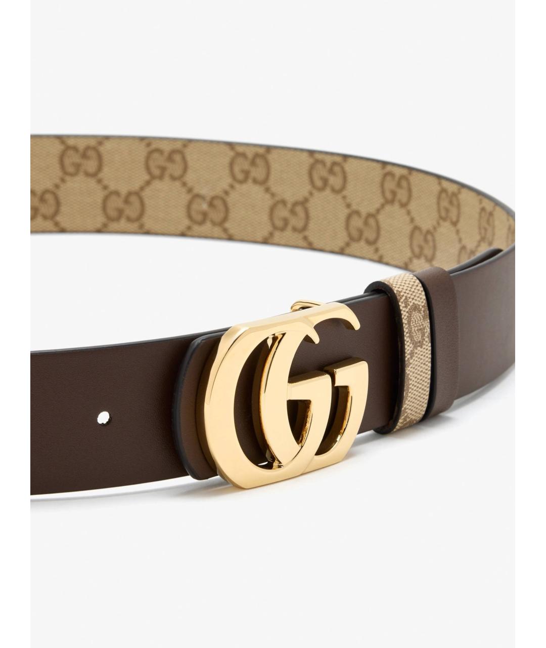 GUCCI Бежевый кожаный ремень, фото 2