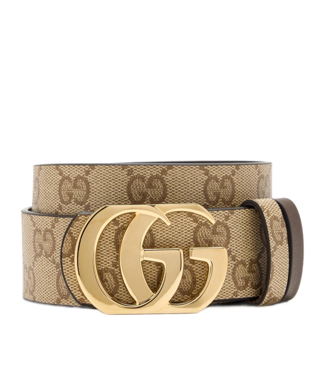 GUCCI Бежевый кожаный ремень, фото 1