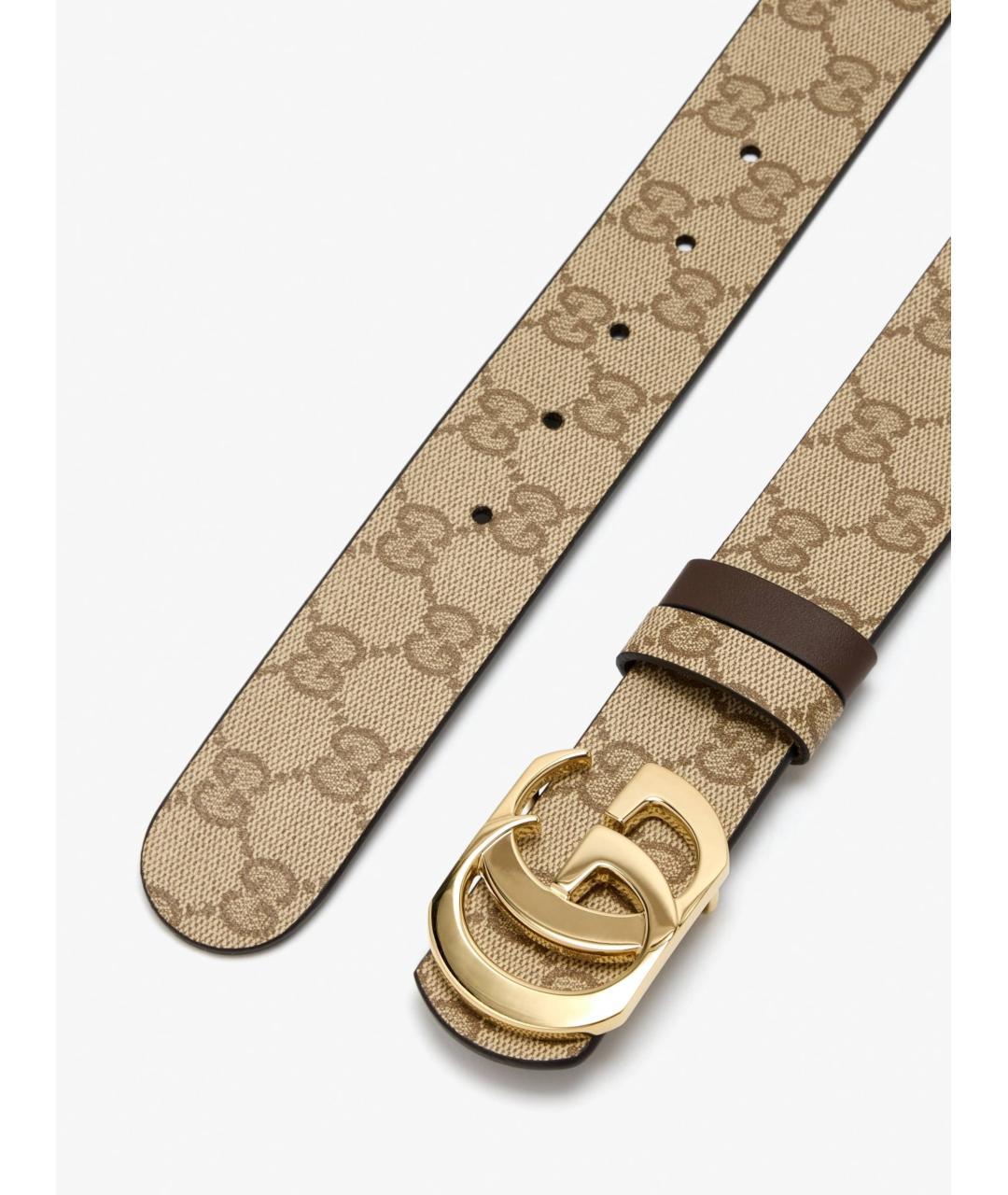 GUCCI Бежевый кожаный ремень, фото 3