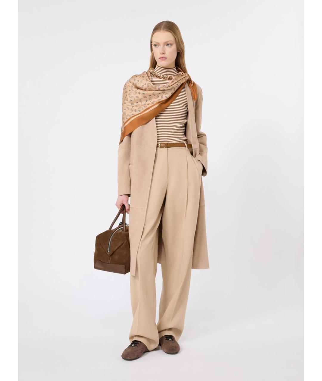 MAX MARA STUDIO Бежевый вискозный джемпер / свитер, фото 2
