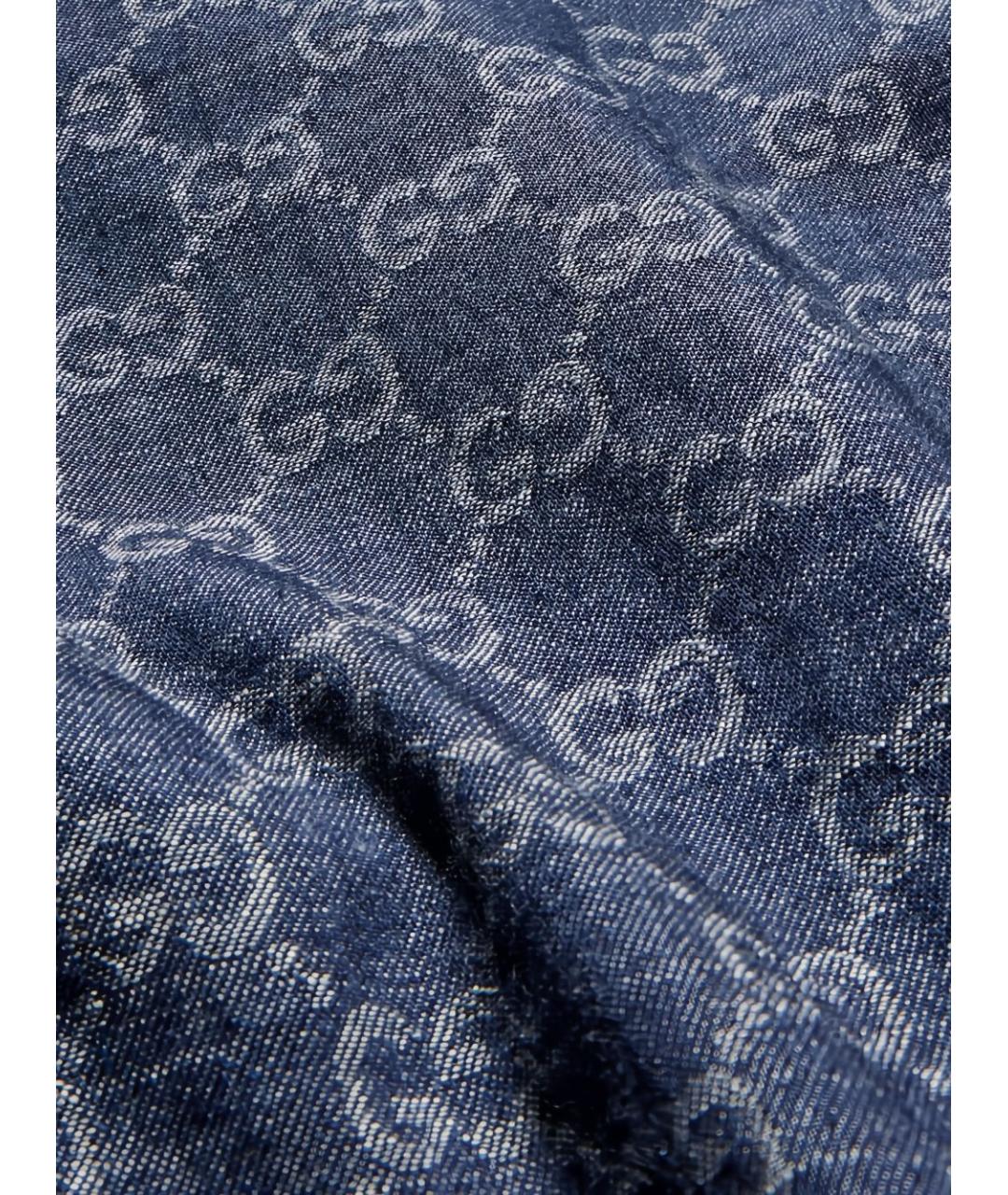 GUCCI Синие хлопковые прямые джинсы, фото 2