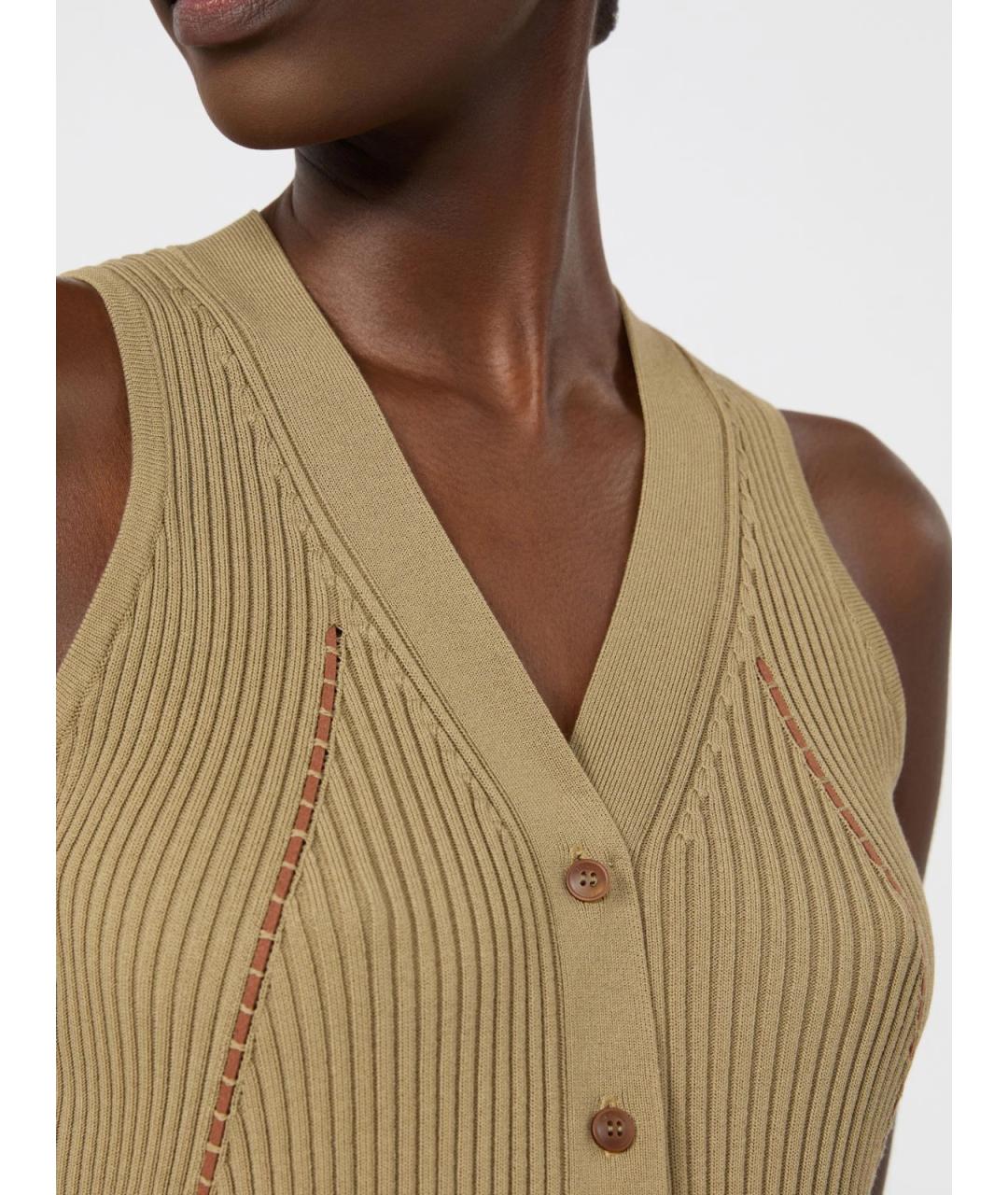 MAX MARA Зеленая хлопковая жилетка, фото 5