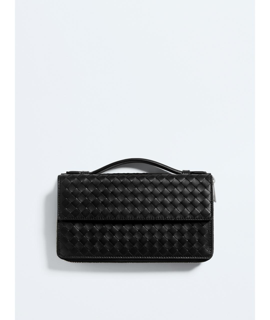 BOTTEGA VENETA Черная кожаная папка для документов, фото 4