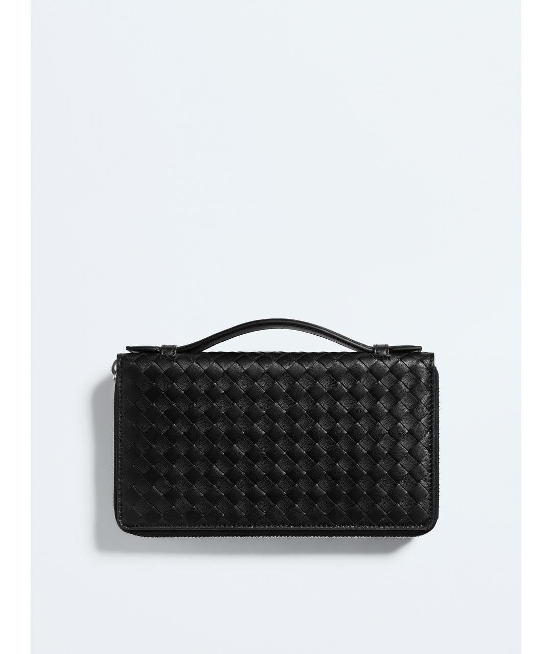BOTTEGA VENETA Черная кожаная папка для документов, фото 3