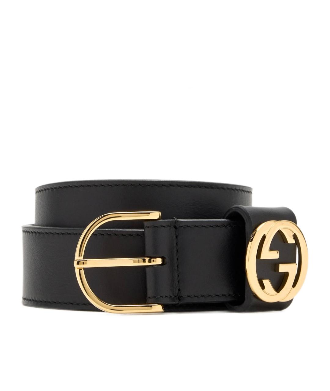 GUCCI Черный кожаный ремень, фото 1