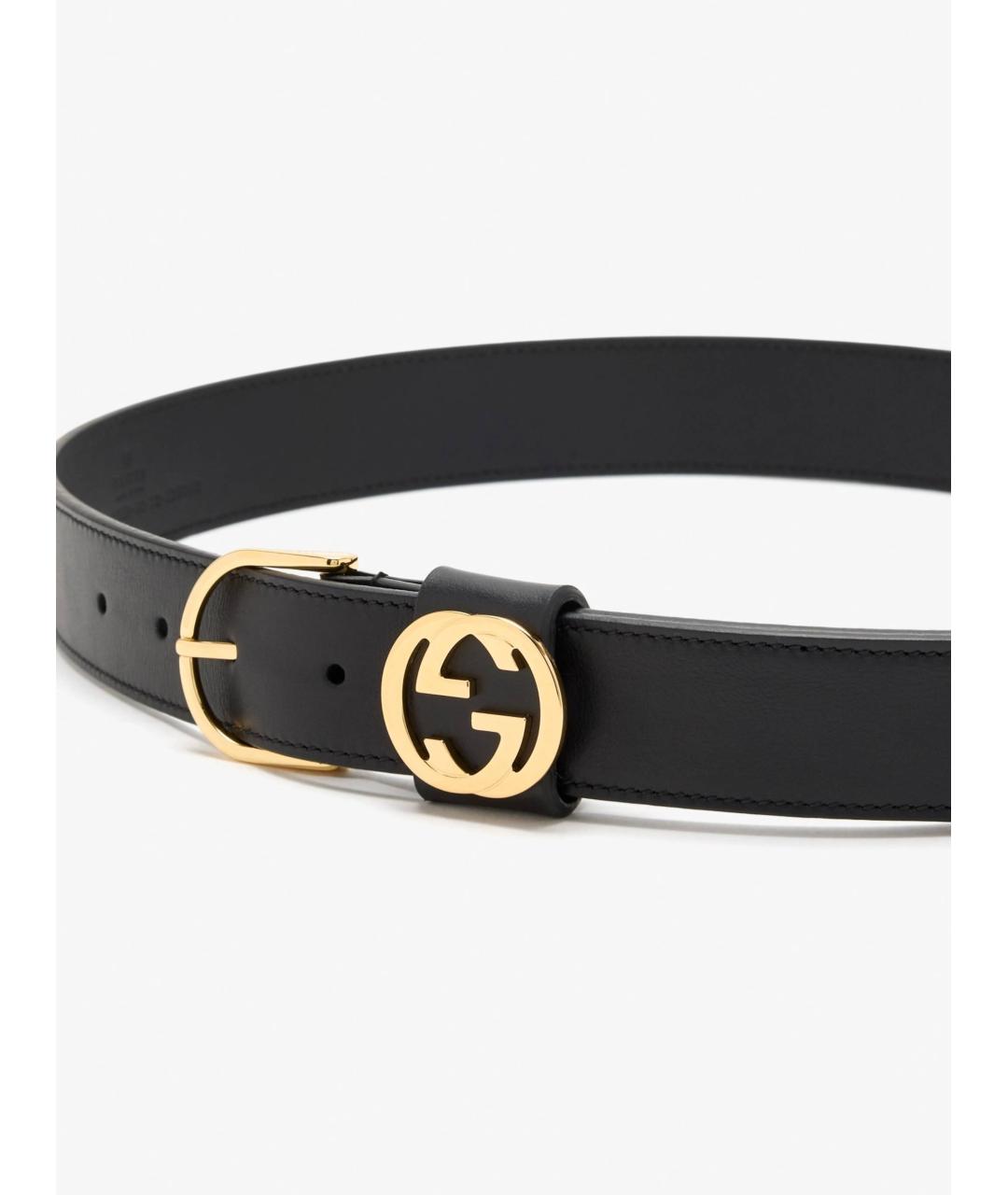 GUCCI Черный кожаный ремень, фото 2