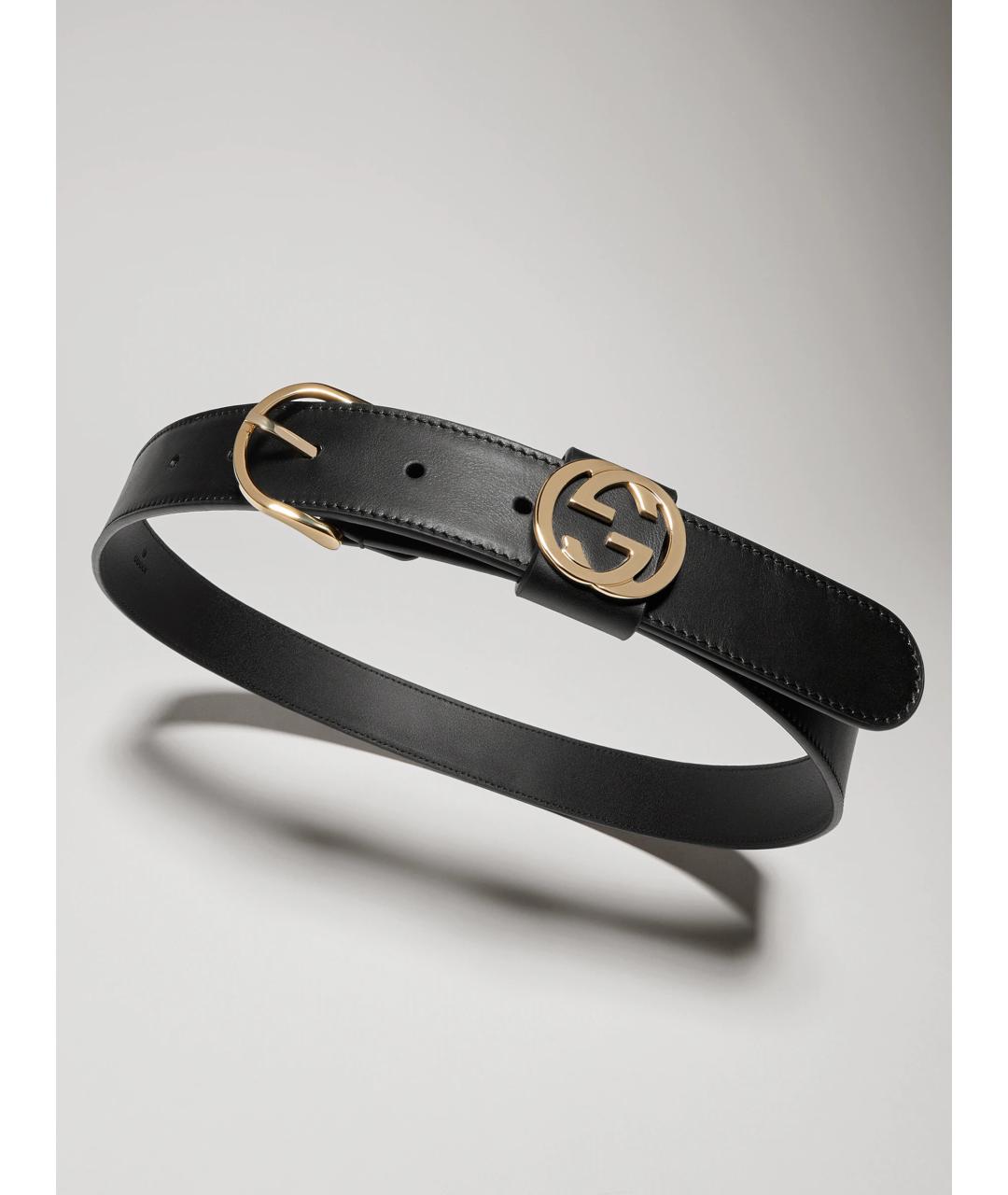 GUCCI Черный кожаный ремень, фото 4