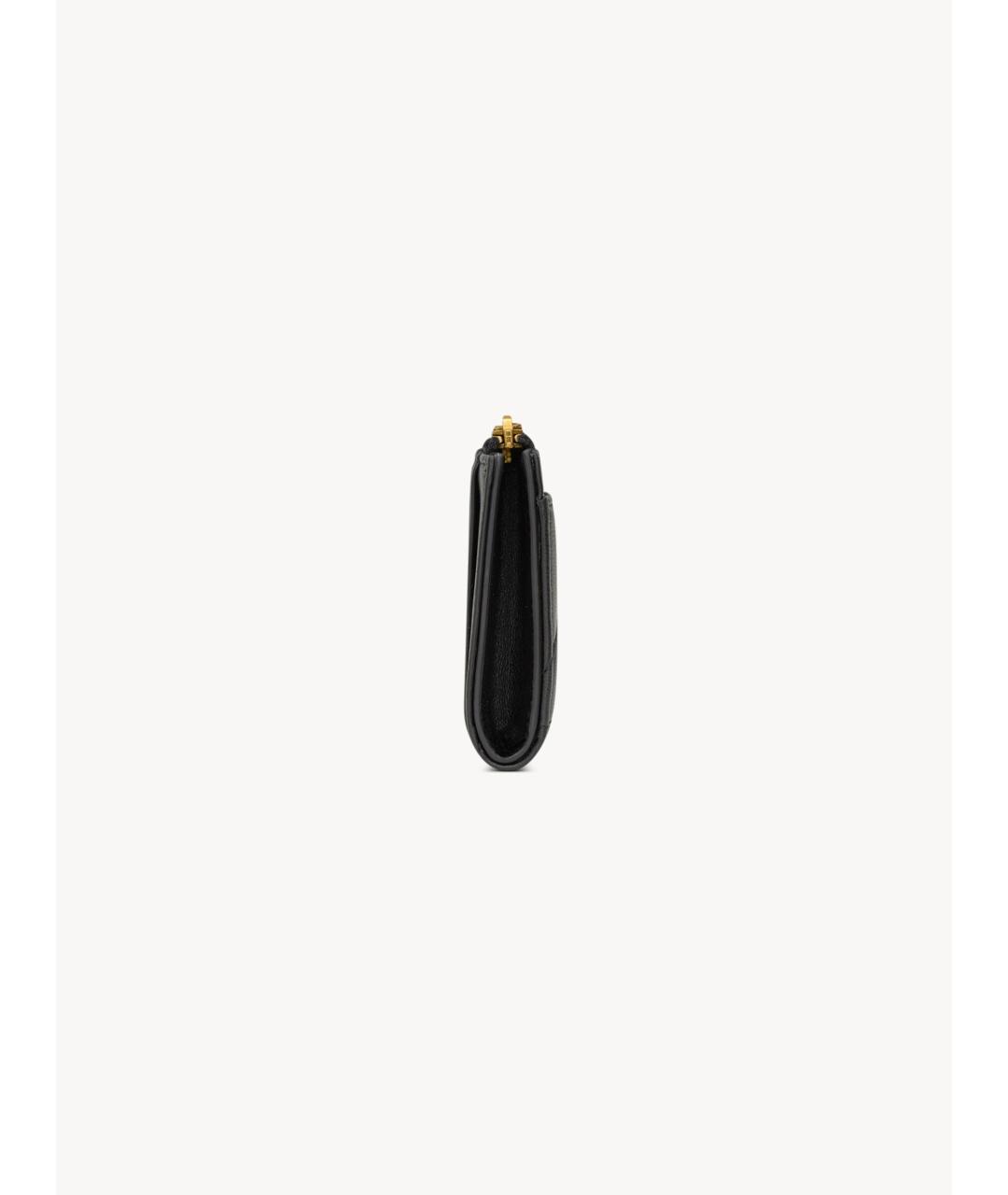 SAINT LAURENT Черный кожаный кардхолдер, фото 3