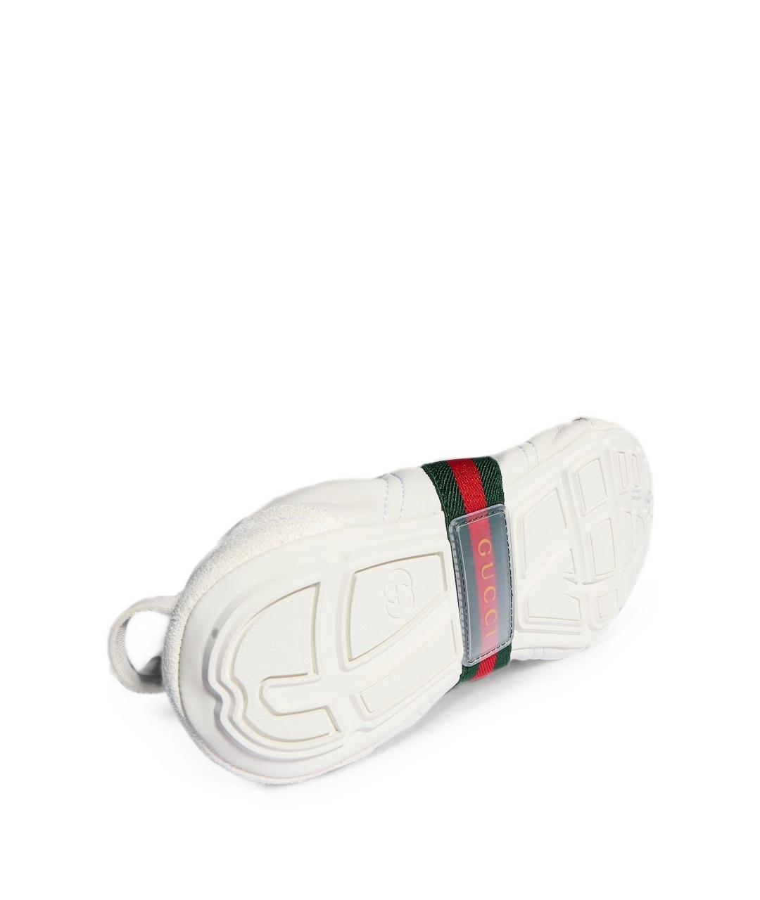 GUCCI Белые кожаные кроссовки, фото 4