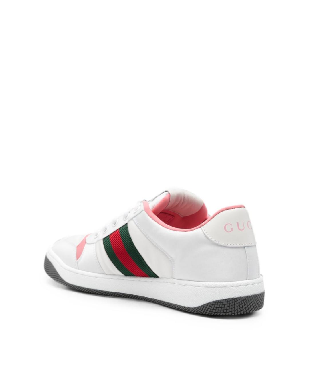 GUCCI Белые кожаные кроссовки, фото 3