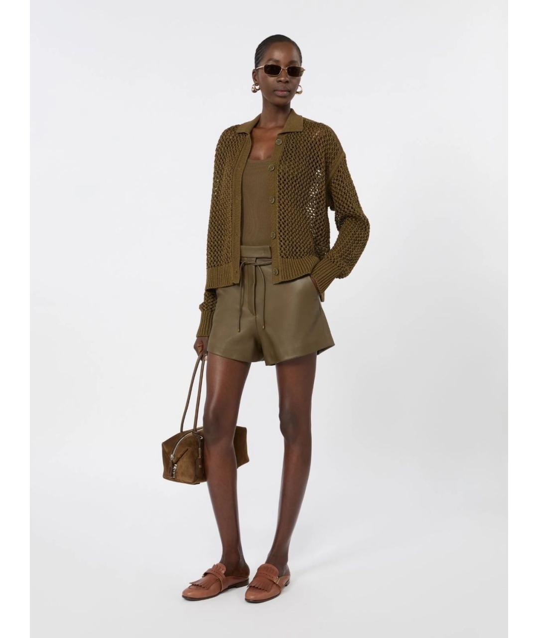 MAX MARA Зеленый хлопковый кардиган, фото 2