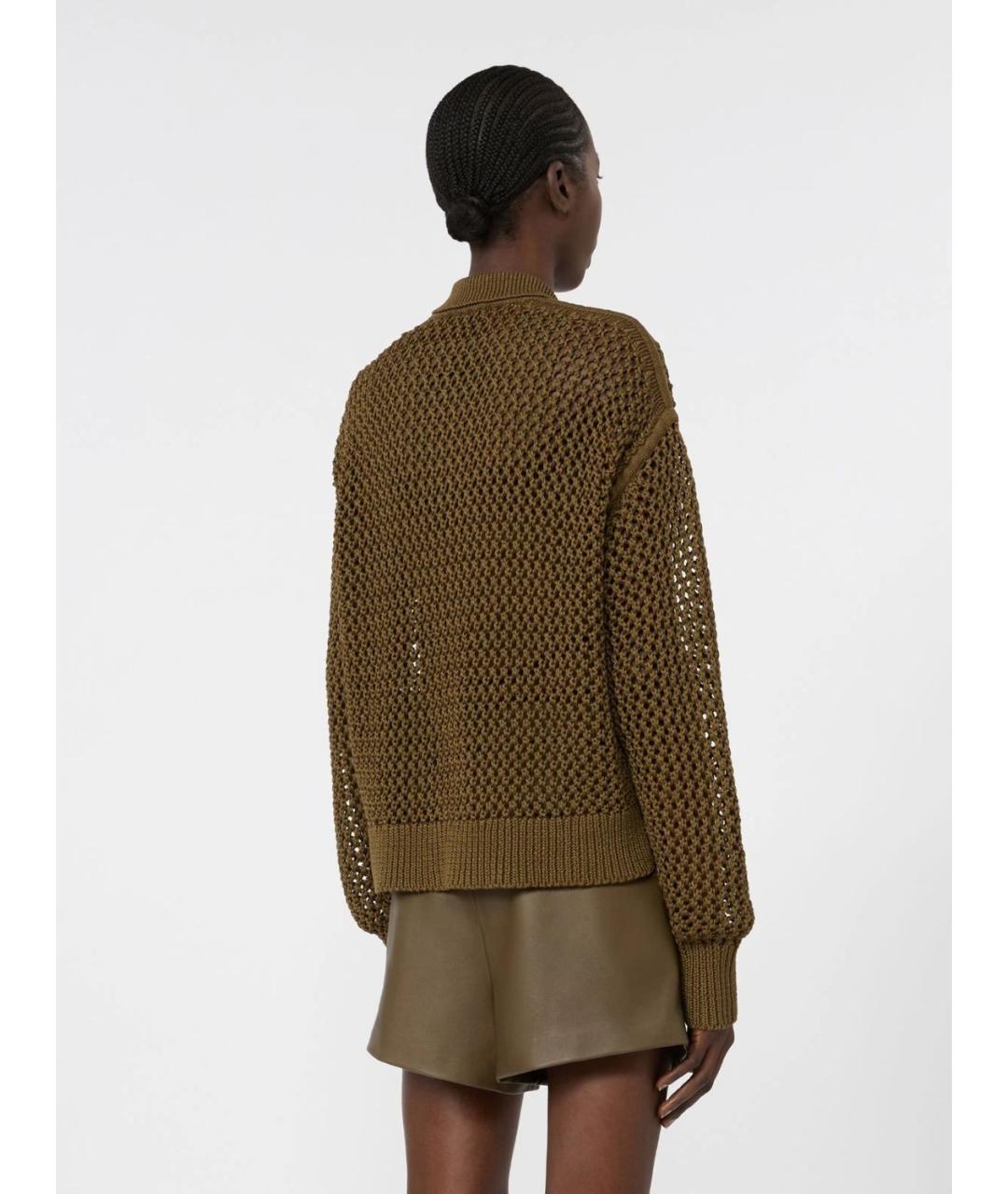 MAX MARA Зеленый хлопковый кардиган, фото 4