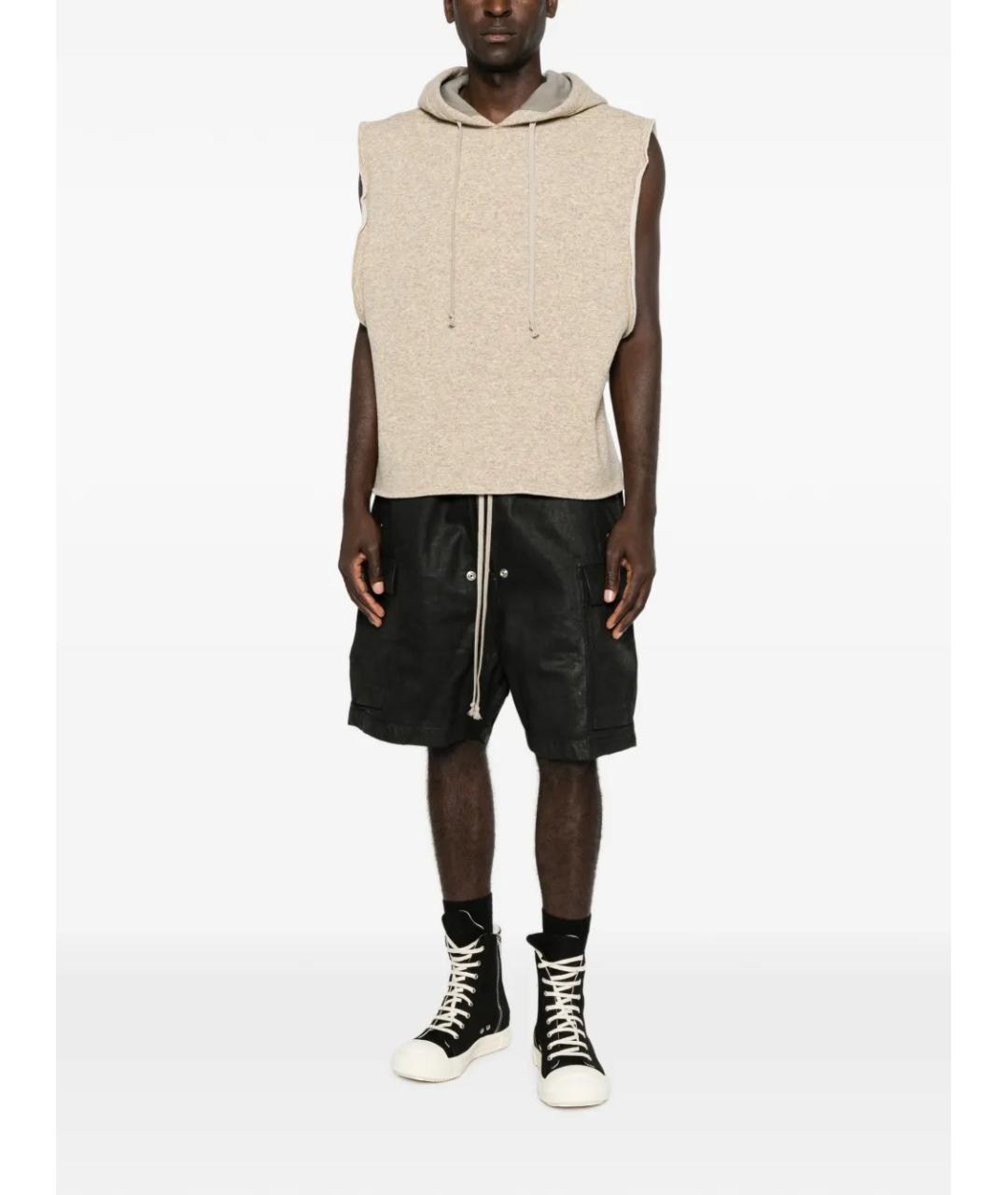 RICK OWENS Черные хлопковые шорты, фото 2
