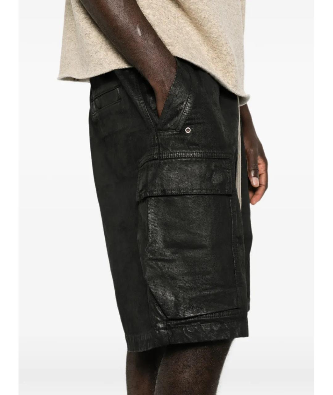 RICK OWENS Черные хлопковые шорты, фото 5