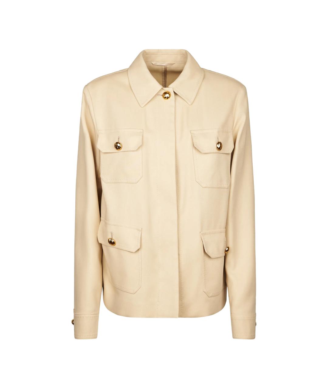 MAX MARA STUDIO Бежевая хлопковая куртка, фото 1