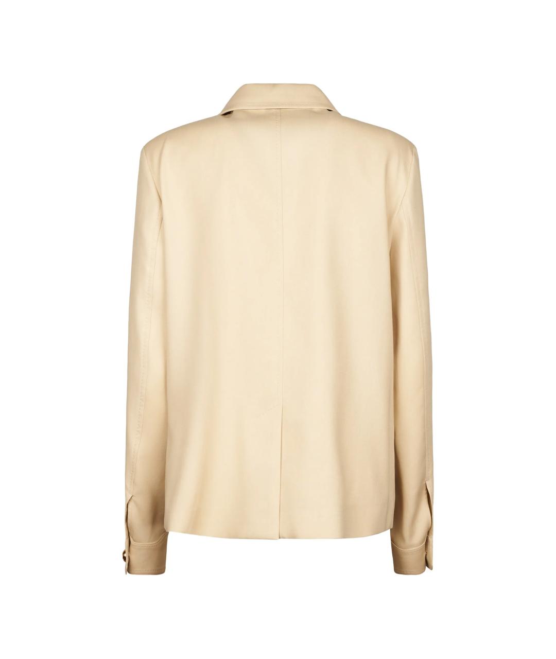 MAX MARA STUDIO Бежевая хлопковая куртка, фото 2