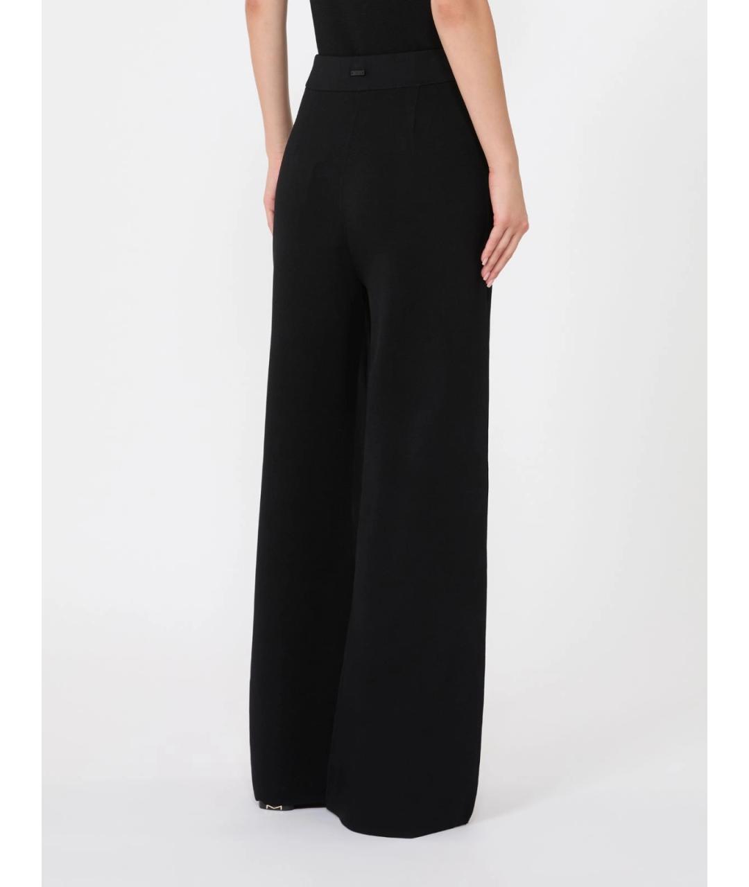 MAX MARA Черные вискозные прямые брюки, фото 4