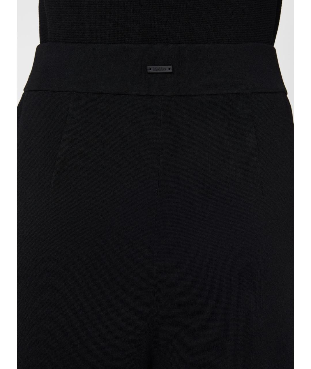 MAX MARA Черные вискозные прямые брюки, фото 5