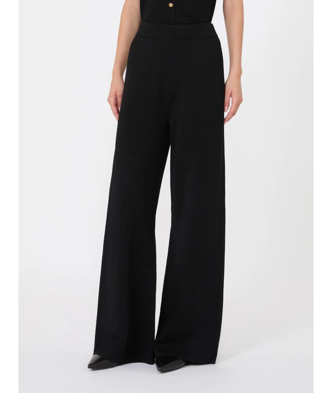 MAX MARA Черные вискозные прямые брюки, фото 3