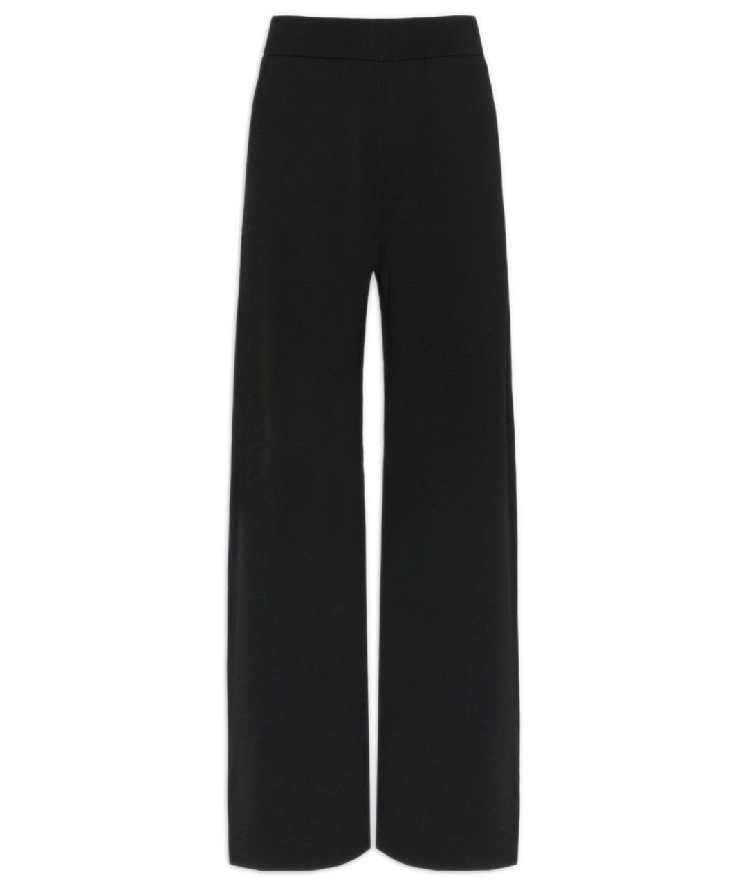 MAX MARA Черные вискозные прямые брюки, фото 1