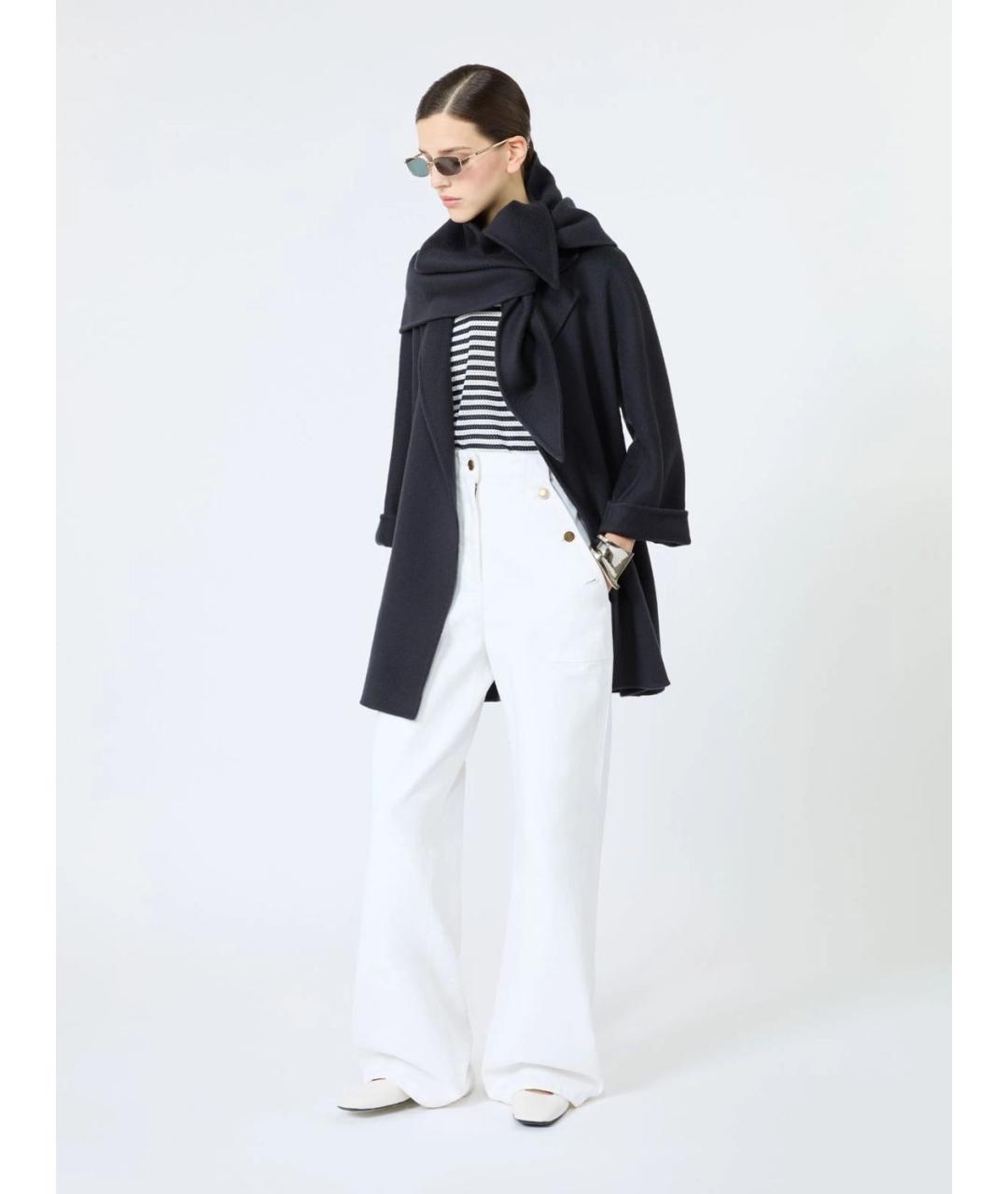 MAX MARA Белые хлопковые прямые брюки, фото 2