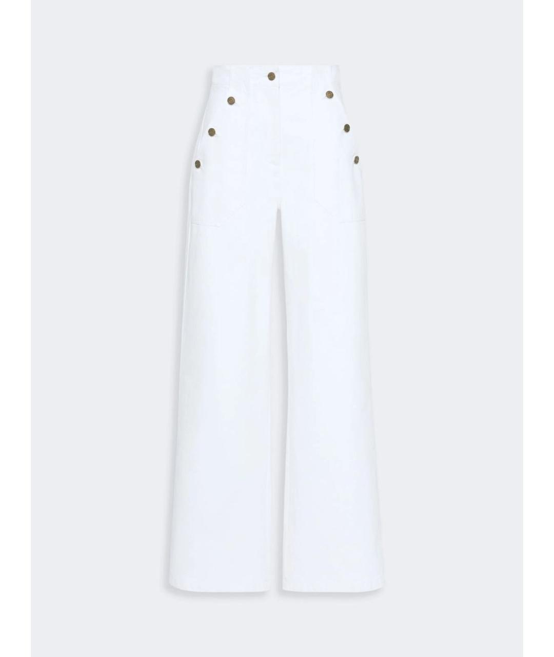 MAX MARA Белые хлопковые прямые брюки, фото 6