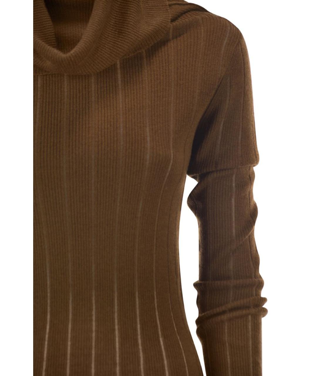 MAX MARA STUDIO Коричневый шелковый джемпер / свитер, фото 4