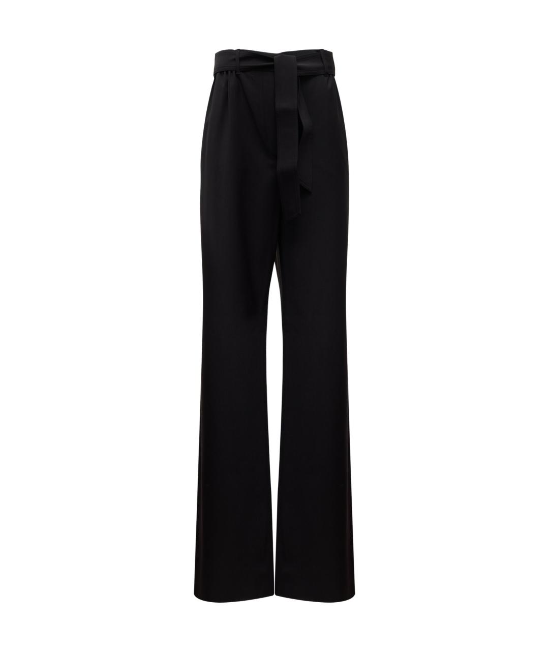 MAX MARA Черные шерстяные прямые брюки, фото 1