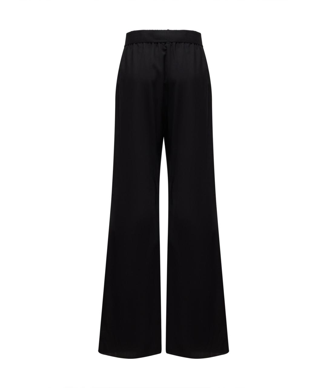 MAX MARA Черные шерстяные прямые брюки, фото 2